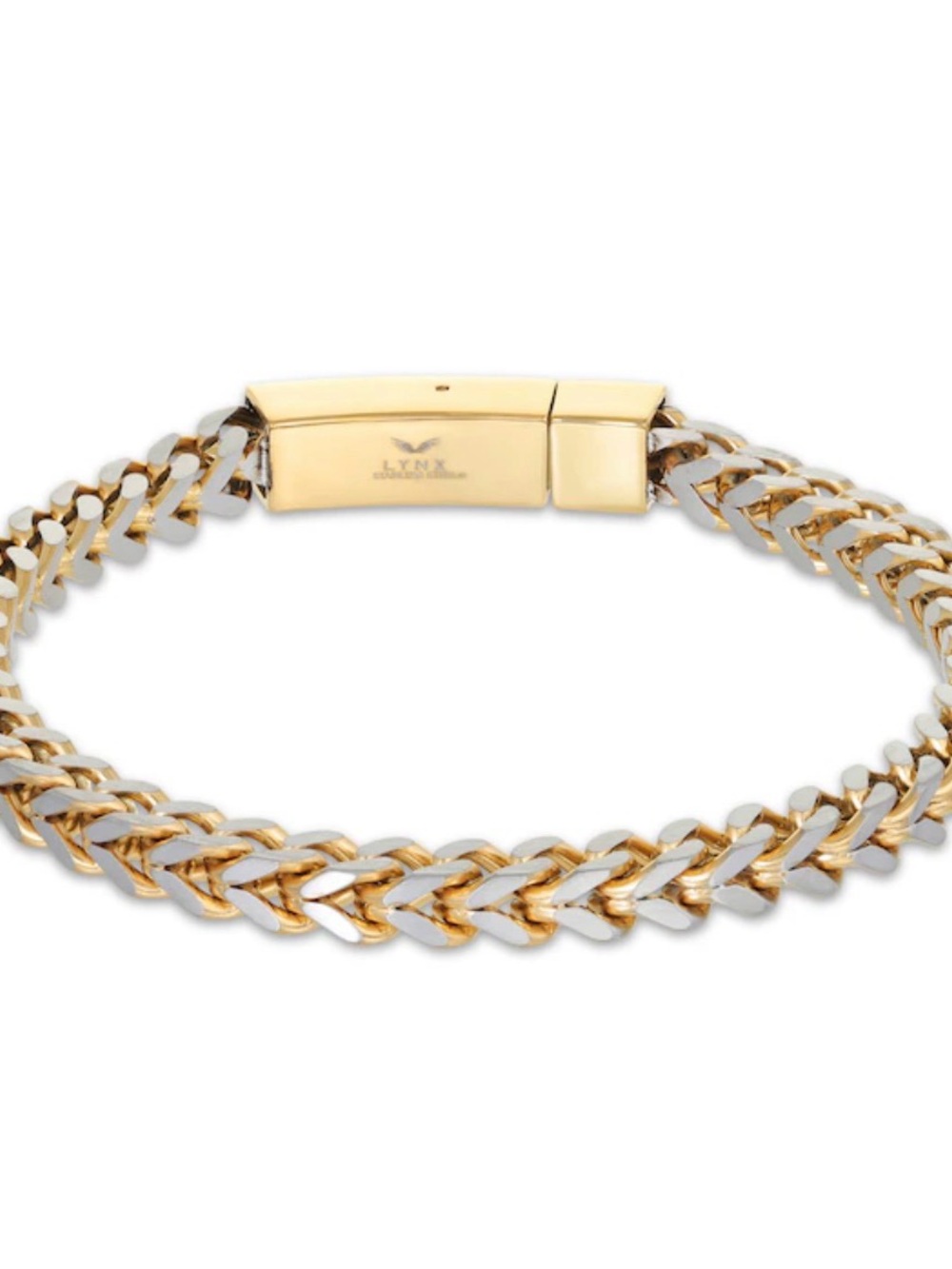 LYNX Two-Tone Gold and Silver Link Bracelet for Men